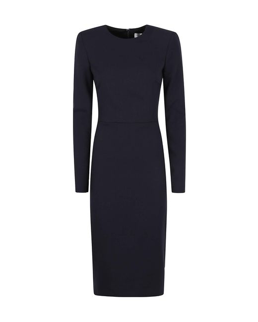 Victoria Beckham Women's Blue Crewneck Fitted Dress Victoria Beckham Women's Blue Crewneck Fitted Dress