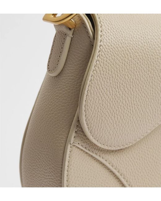 Dior White Small Saddle Bag With Strap