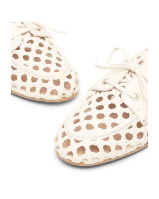 Stuart Weitzman Natural Tinsley Woven Moccasin