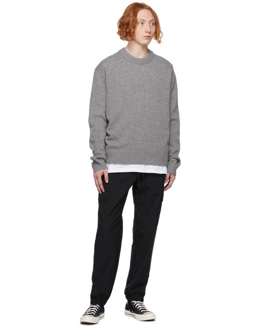 FRAME Gray Logo Knitted Pullover for men