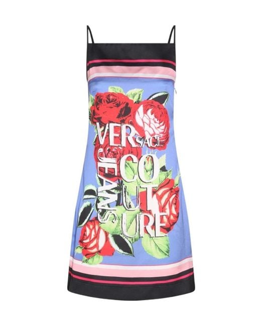Versace Jeans Red Graphic-Print Sleeveless Mini Dress