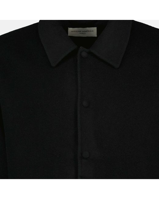 Officine Generale Black Officine Générale Vasco Short Coat for men
