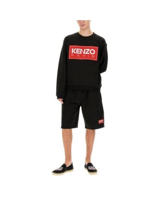 KENZO Black Logo Hoodie for men