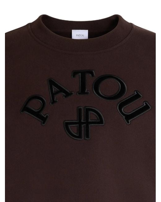 Patou Black Logo-Patch Cropped Sweater for men