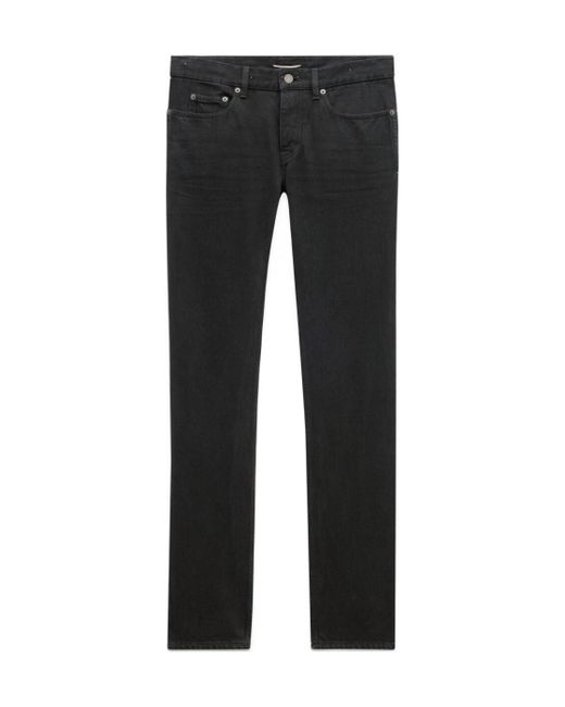 Saint Laurent Black Mid-Rise Relaxed Slim Jeans for men