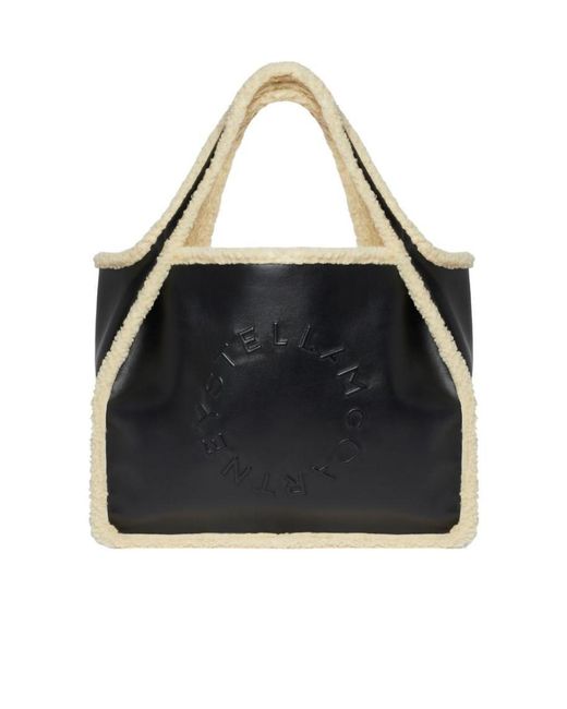 Stella McCartney Black Logo Embossed Tote Bag