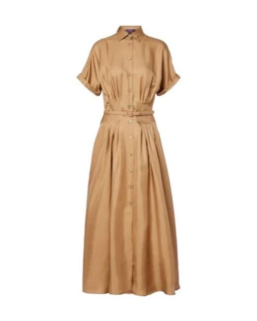 Ralph Lauren Natural Silk Satin Midi Dress