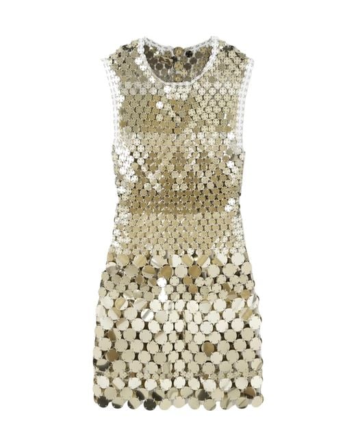 Rabanne Metallic Rabanne Studded Disc Mini Dress