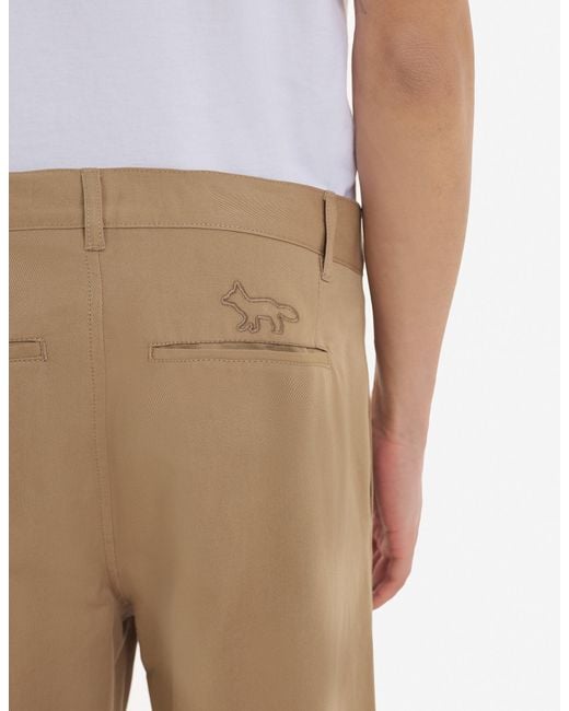 Maison Kitsuné Natural Cotton Chino Pants for men