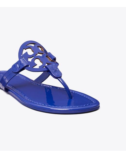 Tory Burch Blue Miller Double T Slides