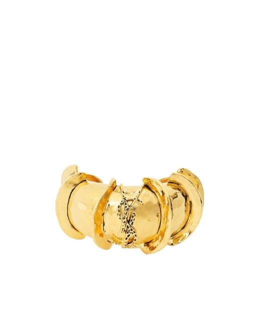 Saint Laurent Yellow Monogram Cuff Bracelet