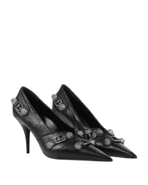 Balenciaga Black Pointed-Toe Leather High Heels