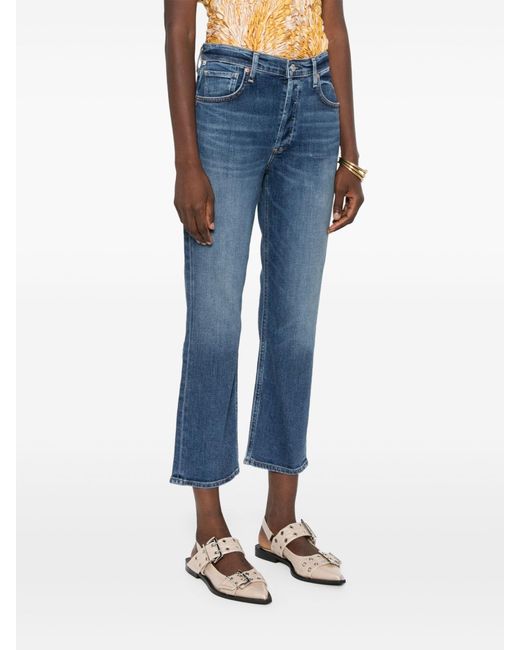 Citizens of Humanity Blue Jolene High-Rise Slim-Cut Jeans
