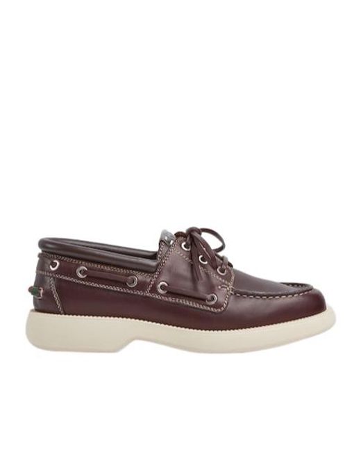 Gucci Brown Kaveh Boat Shoes for men