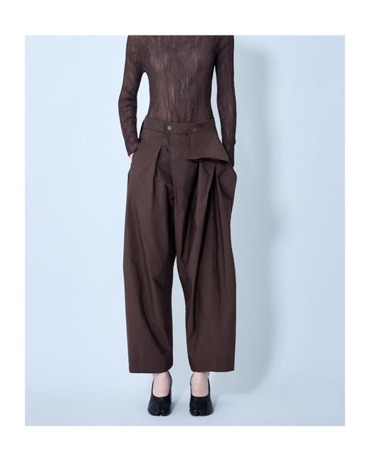 Issey Miyake Brown Akimbo Pleated Wide-Leg Trousers