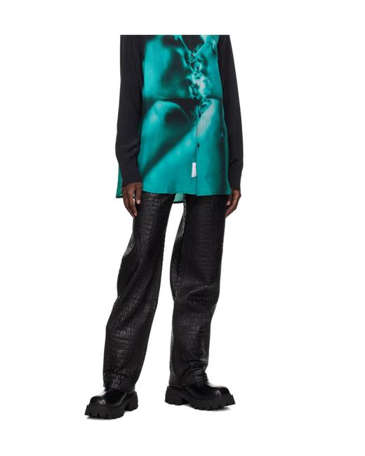 Eytys Black Embossed Straight Leg Pants for men