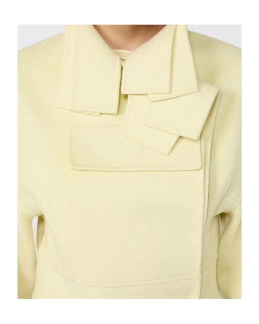 Sportmax Yellow Spspacca Cropped Biker Jacket