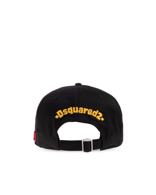 DSquared² Red Distressed Baseball Cap for men