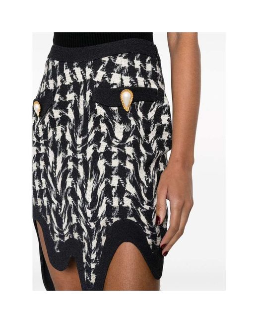 Moschino Black Asymmetric Wool Miniskirt