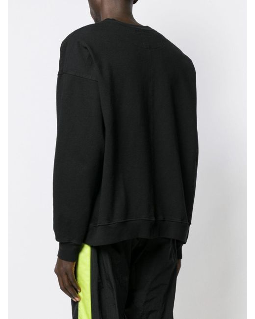 Daniel Patrick Black Logo Printed Sweater for men