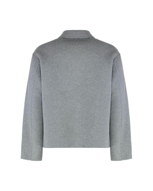Boss Gray Boss Relaxed-Fit Button-Up Jacket for men