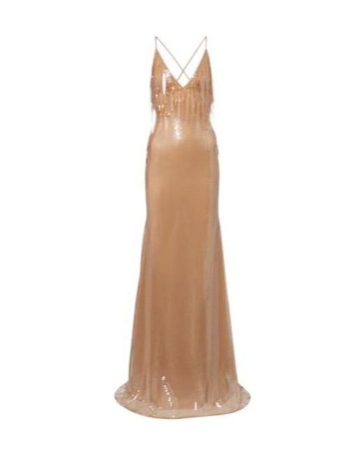 David Koma Natural Degrade Sequined Gown
