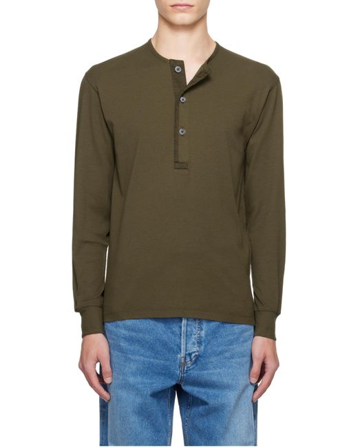 Tom Ford Green Button Detailed Crewneck Jumper for men