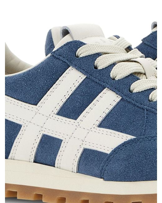 Hogan Blue Logo Patch Low-Top Sneakers