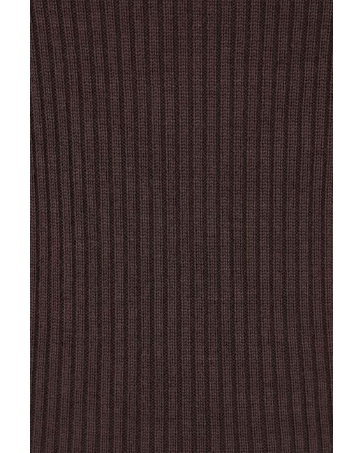 Rick Owens Brown Ribbed Open-Back Top