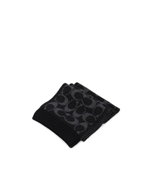COACH Black Ribbed Scarf for men