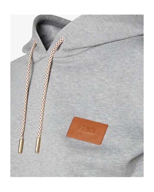 Fendi Gray Logo-Patch Sleeveless Hoodie