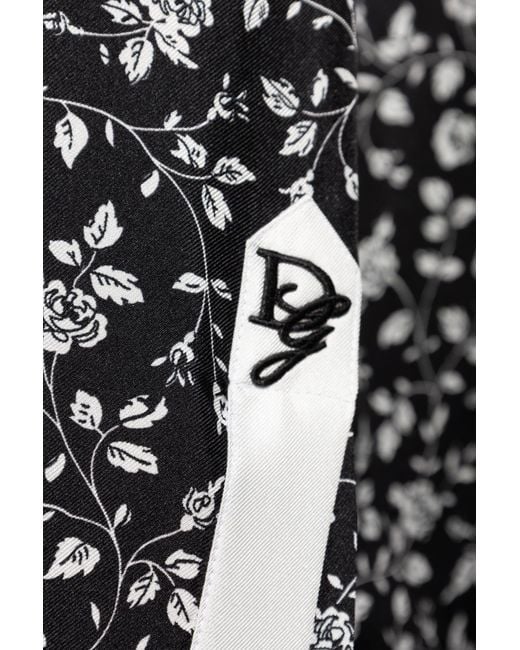 Dolce & Gabbana Black Floral Printed Shirt for men