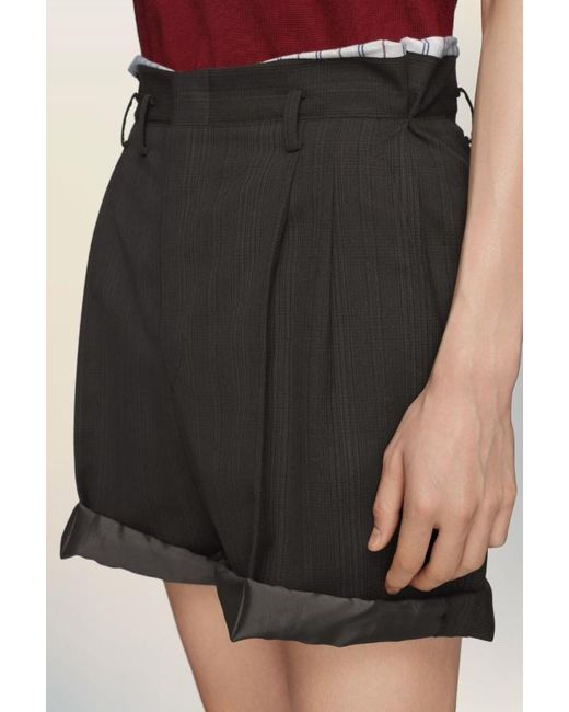 Maison Margiela Black Pleated Tailored Shorts for men