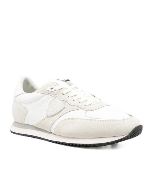 Philippe Model White Round-Toe Sneakers for men