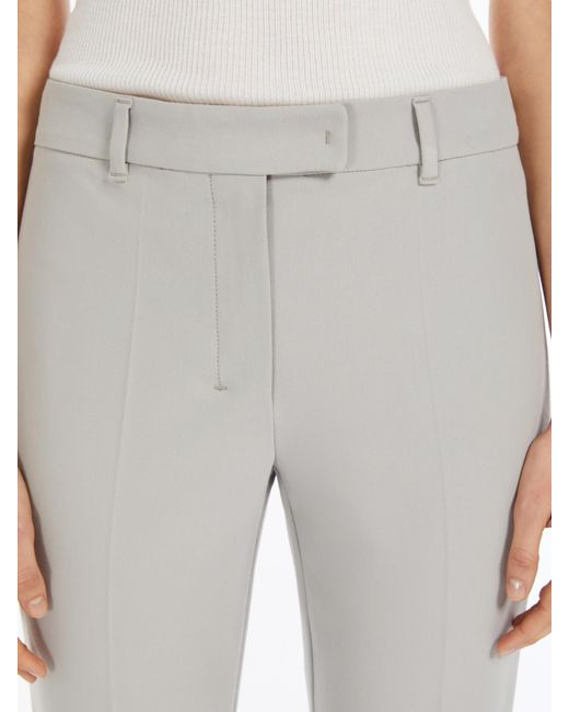 Max Mara Gray Slim-Fit Stretch Cotton And Viscose Trousers