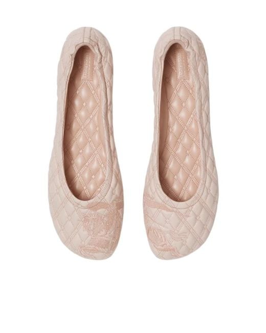 Burberry Natural Sadler Quilted Ballerina Shoes
