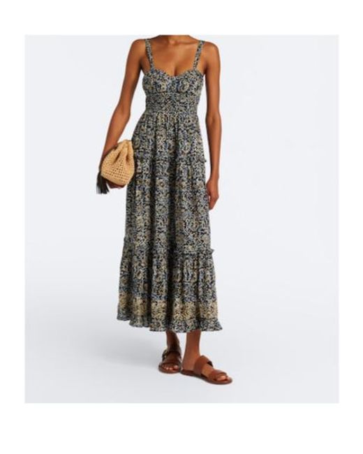 Ulla Johnson Multicolor Ophelia Printed Cotton-Blend Midi Dress