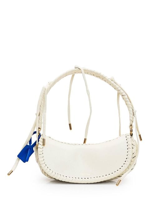 Off-White c/o Virgil Abloh White Braided-Trim Top Handle Bag