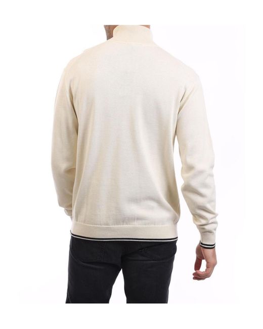 Boss White K Zone Quarter-Zip Sweater for men