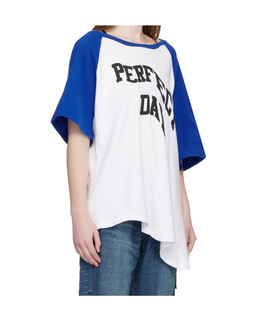 Undercover Blue Asymmetrical Short-Sleeved T-Shirt