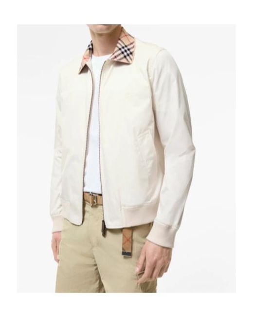 Burberry White Gabardine Glenfields Harrington Jacket for men