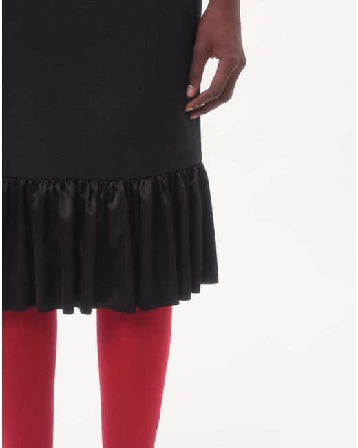 Valentino Black Bow Detailed Ruffled Hem Skirt