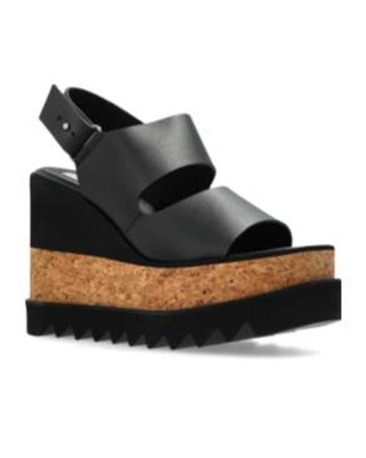 Stella McCartney Black Elyse Alter Mat Platform Sandals