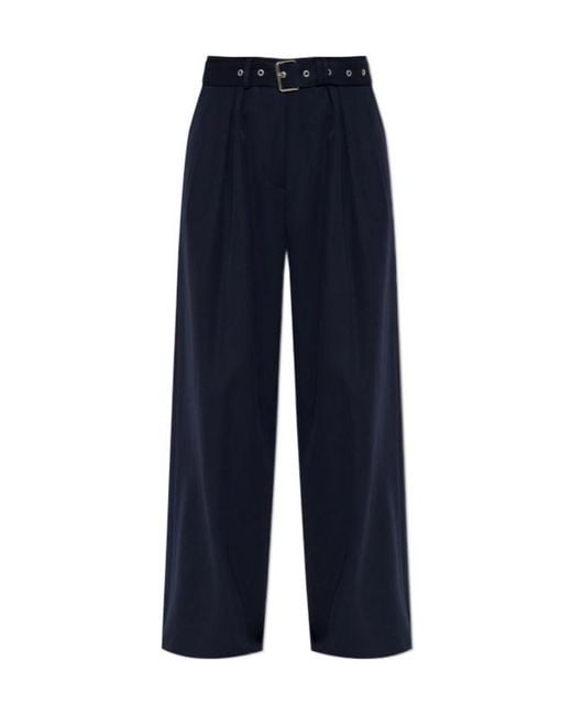 Dries Van Noten Blue Pleat-Detailing Trousers