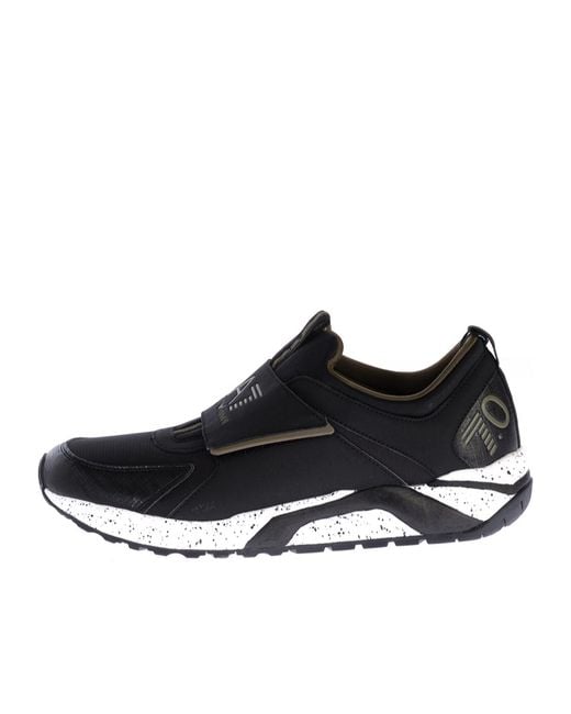 EA7 Black Round Toe Sneakers for men