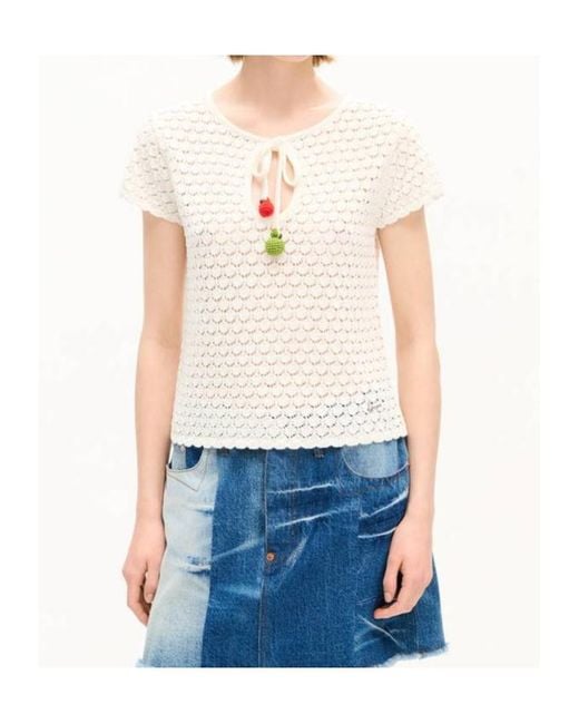 KENZO White Appel Pop' Crochet Top