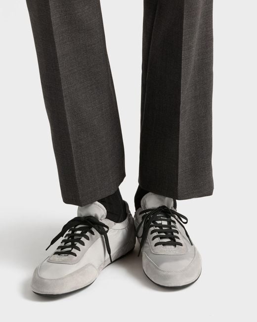 Prada Gray Collapse Re-Nylon Lace-Up Sneakers for men