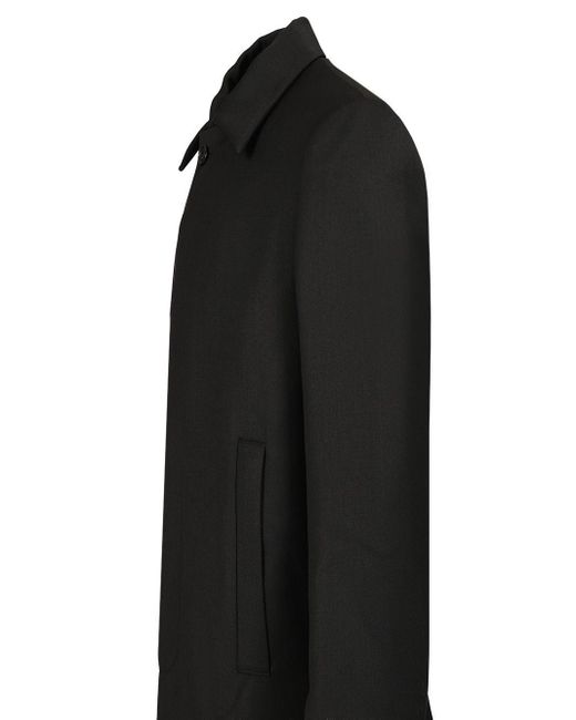 MM6 by Maison Martin Margiela Black Buttoned Tailored Overcoat for men