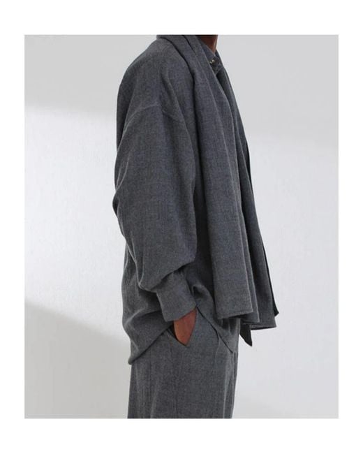 DARKPARK Gray George Detachable Scarf Shirt for men