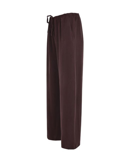 Alysi Purple Drawstring Loose-Fit Trousers
